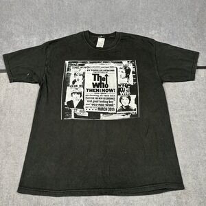 Vintage The Who Then and Now 1964-2004 Band T-Shirt Mens XL‎ Black Graphic Tee